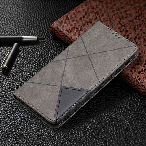 Leather Case Stands Flip Cover Holder for Nokia 3.4 Gray