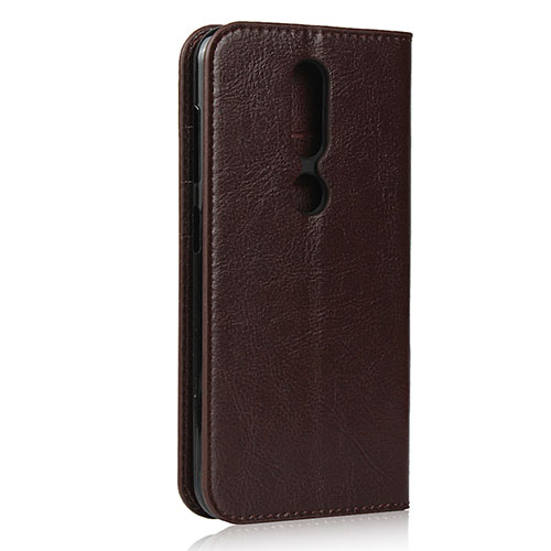 Leather Case Stands Flip Cover Holder for Nokia 4.2 Brown