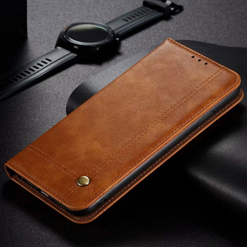 Leather Case Stands Flip Cover Holder for Oppo A12 Orange