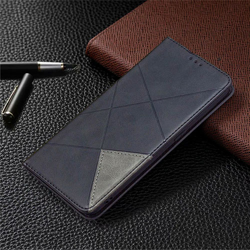 Leather Case Stands Flip Cover Holder for Oppo A15 Black