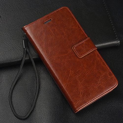 Leather Case Stands Flip Cover Holder for Oppo A5 (2020) Brown