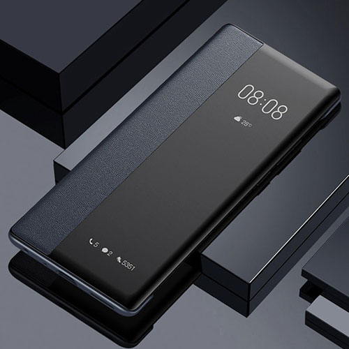 Leather Case Stands Flip Cover Holder for Oppo A56S 5G Black