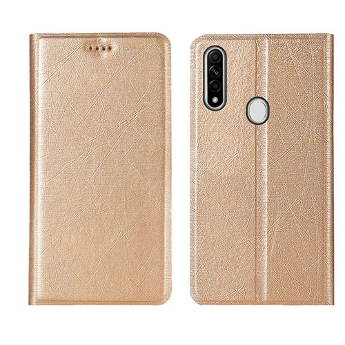 Leather Case Stands Flip Cover Holder for Oppo A8 Gold