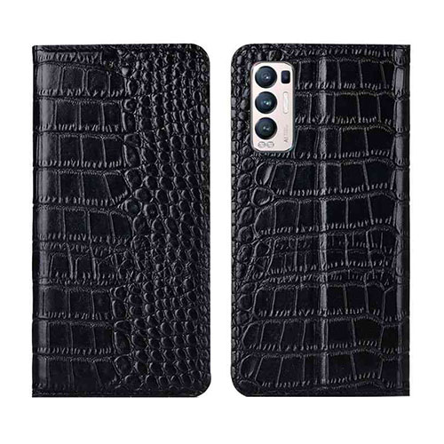 Leather Case Stands Flip Cover Holder for Oppo Find X3 Neo 5G Black