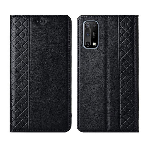 Leather Case Stands Flip Cover Holder for Oppo K7x 5G Black