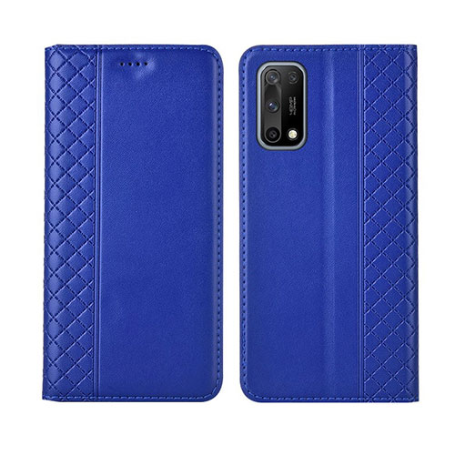 Leather Case Stands Flip Cover Holder for Oppo K7x 5G Blue