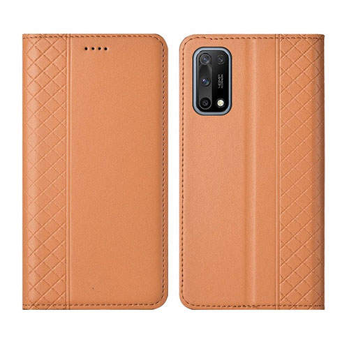 Leather Case Stands Flip Cover Holder for Oppo K7x 5G Orange
