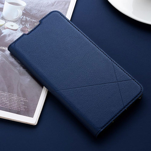 Leather Case Stands Flip Cover Holder for Oppo Reno2 Blue