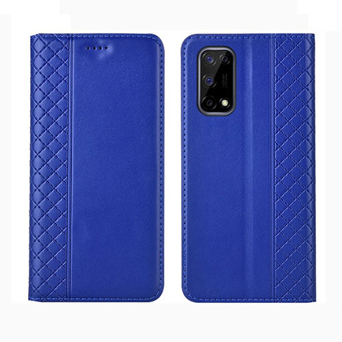 Leather Case Stands Flip Cover Holder for Realme V5 5G Blue
