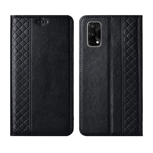 Leather Case Stands Flip Cover Holder for Realme X7 5G Black