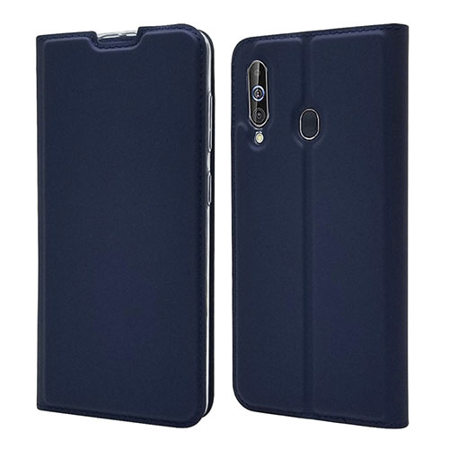 Leather Case Stands Flip Cover Holder for Samsung Galaxy A60 Blue