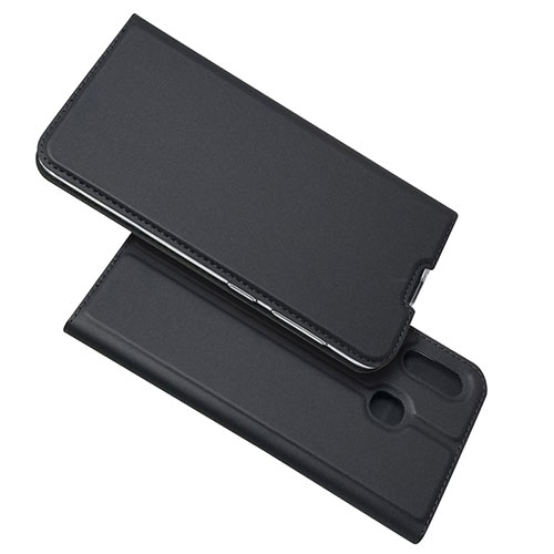 Leather Case Stands Flip Cover Holder for Samsung Galaxy M10S Black