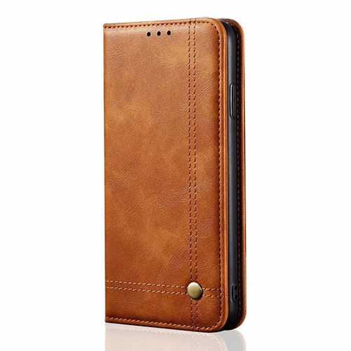 Leather Case Stands Flip Cover Holder for Samsung Galaxy M21s Orange