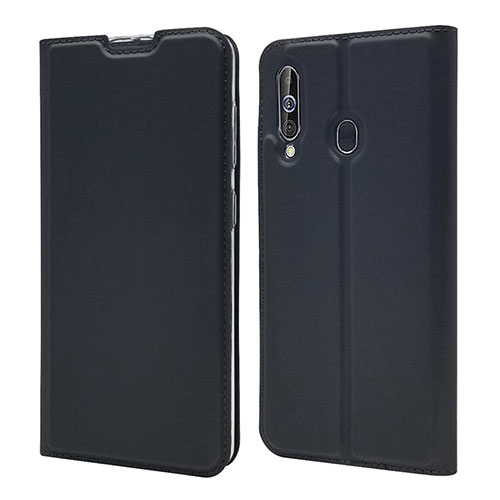 Leather Case Stands Flip Cover Holder for Samsung Galaxy M40 Black