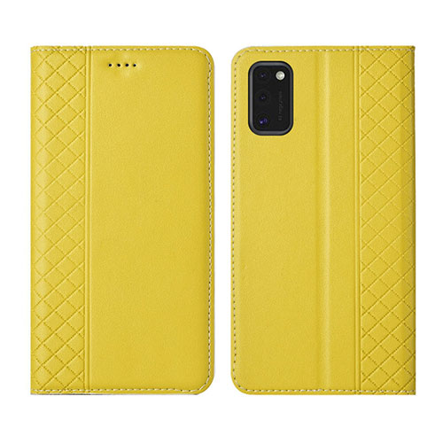 Leather Case Stands Flip Cover Holder for Samsung Galaxy M51 Yellow