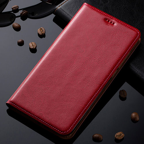 Leather Case Stands Flip Cover Holder for Samsung Galaxy M60s Red