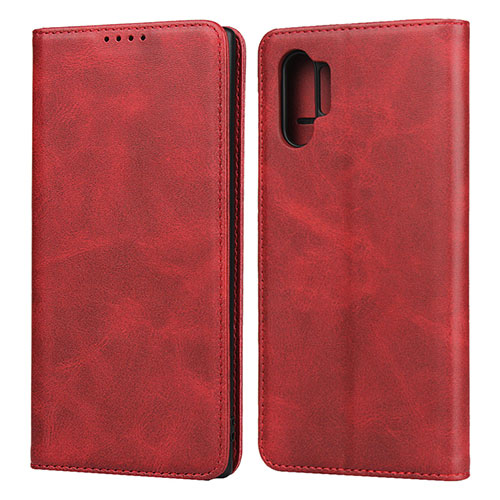 Leather Case Stands Flip Cover Holder for Samsung Galaxy Note 10 Plus 5G Red