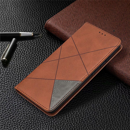 Leather Case Stands Flip Cover Holder for Samsung Galaxy S20 FE 2022 5G Brown