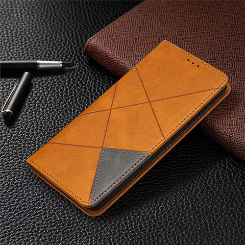 Leather Case Stands Flip Cover Holder for Samsung Galaxy S20 FE 2022 5G Light Brown