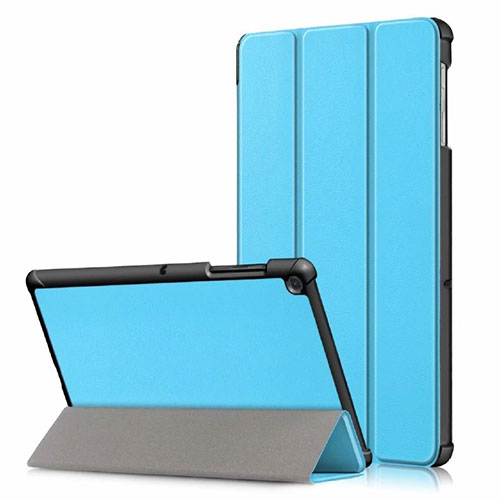 Leather Case Stands Flip Cover Holder for Samsung Galaxy Tab S5e 4G 10.5 SM-T725 Sky Blue