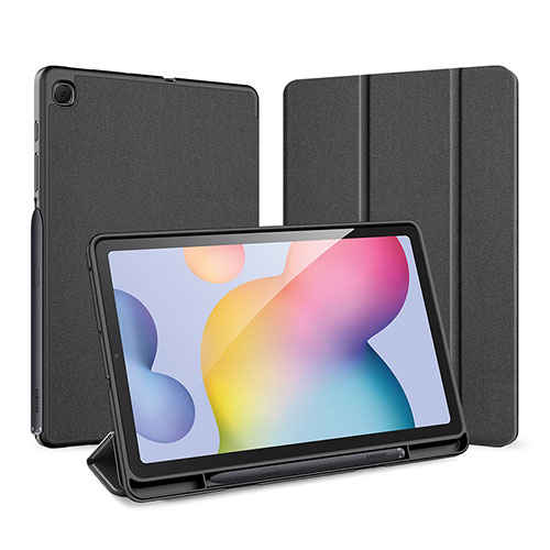 Leather Case Stands Flip Cover Holder for Samsung Galaxy Tab S6 Lite 4G 10.4 SM-P615 Black