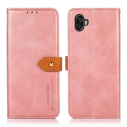 Leather Case Stands Flip Cover Holder for Samsung Galaxy Xcover Pro 2 5G Pink