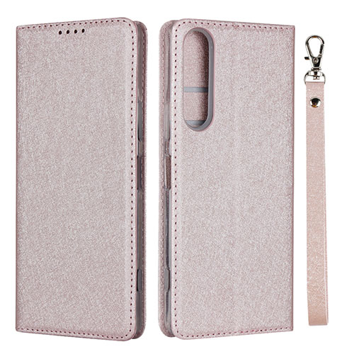 Leather Case Stands Flip Cover Holder for Sony Xperia 1 II Pink