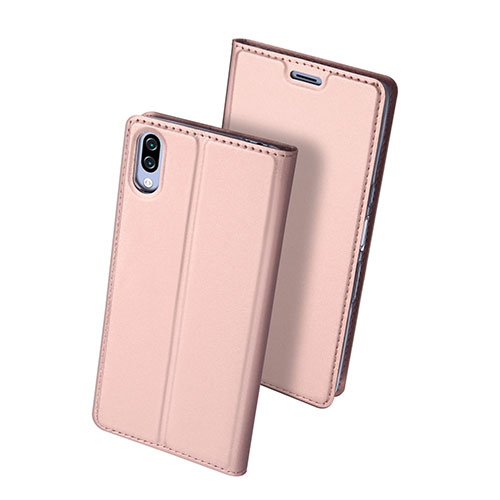 Leather Case Stands Flip Cover Holder for Sony Xperia L3 Rose Gold