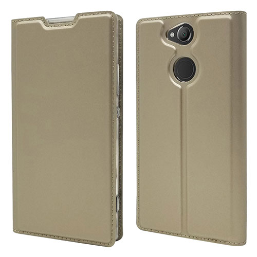 Leather Case Stands Flip Cover Holder for Sony Xperia XA2 Ultra Gold