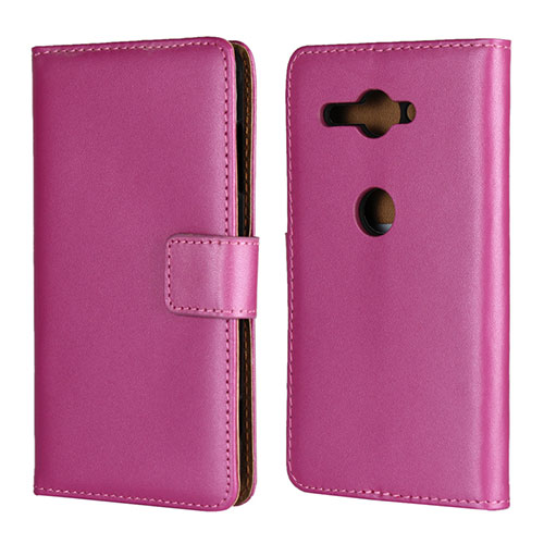 Leather Case Stands Flip Cover Holder for Sony Xperia XZ2 Compact Hot Pink