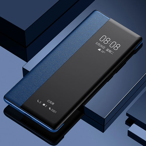Leather Case Stands Flip Cover Holder for Vivo V27 Pro 5G Blue
