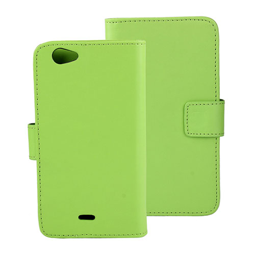 Leather Case Stands Flip Cover Holder for Wiko Highway Signs Green