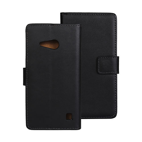 Leather Case Stands Flip Cover Holder for Wiko Ridge Fab 4G Black