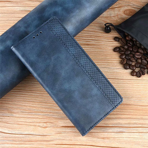 Leather Case Stands Flip Cover Holder for Xiaomi Poco X3 Blue
