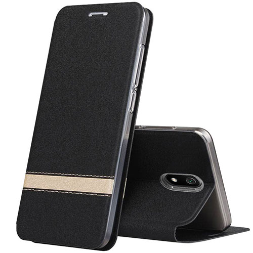 Leather Case Stands Flip Cover Holder for Xiaomi Redmi 8A Black