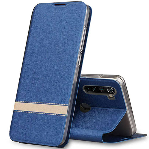 Leather Case Stands Flip Cover Holder for Xiaomi Redmi Note 8 Blue