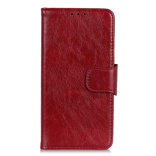 Leather Case Stands Flip Cover Holder for Xiaomi Redmi Note 9 Pro Max Red Wine