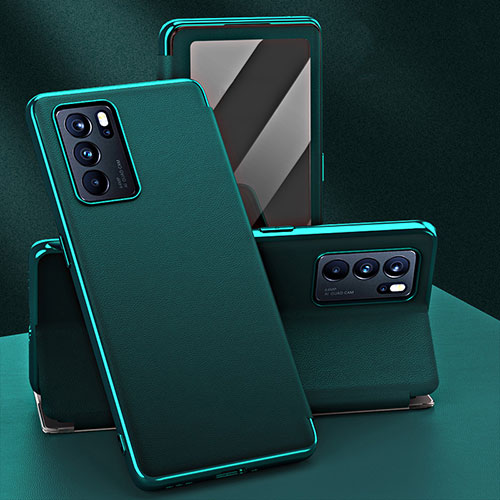 Leather Case Stands Flip Cover Holder GS1 for Oppo Reno6 Pro 5G India Green