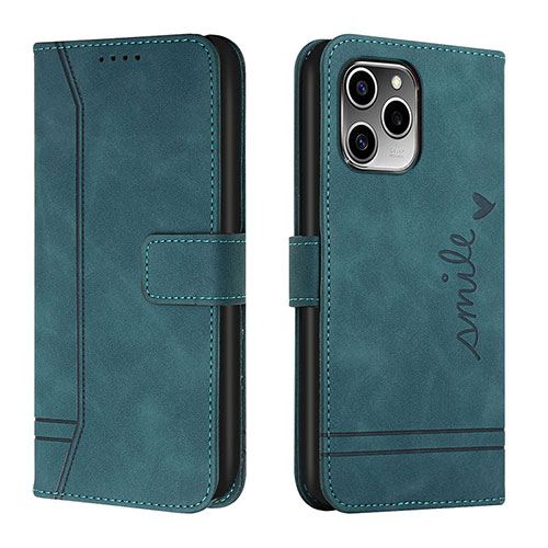 Leather Case Stands Flip Cover Holder H01X for Huawei Honor 60 SE 5G Green