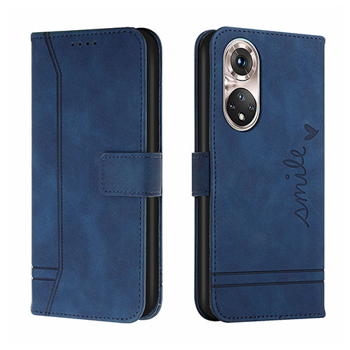 Leather Case Stands Flip Cover Holder H01X for Huawei P50 Blue