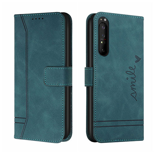 Leather Case Stands Flip Cover Holder H01X for Sony Xperia 1 II Green