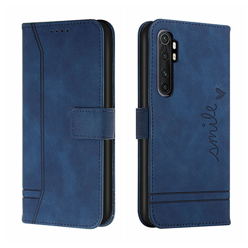 Leather Case Stands Flip Cover Holder H01X for Xiaomi Mi Note 10 Lite Blue