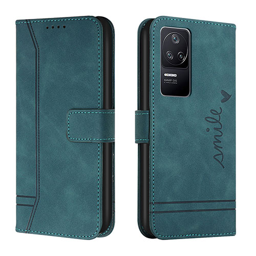 Leather Case Stands Flip Cover Holder H01X for Xiaomi Poco F4 5G Green