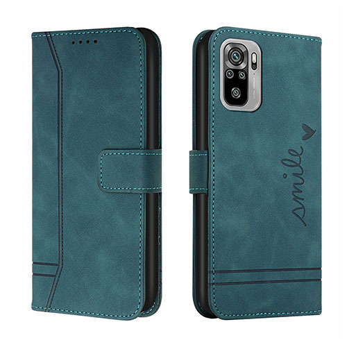 Leather Case Stands Flip Cover Holder H01X for Xiaomi Poco M5S Green