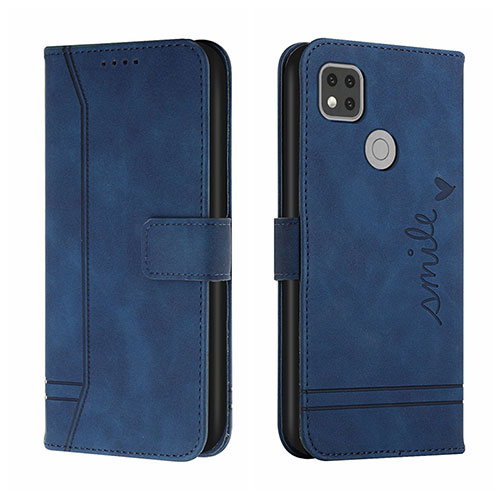 Leather Case Stands Flip Cover Holder H01X for Xiaomi Redmi 9 India Blue