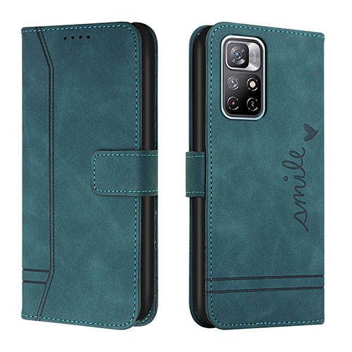 Leather Case Stands Flip Cover Holder H01X for Xiaomi Redmi Note 11S 5G Green