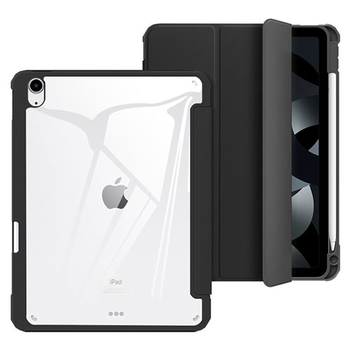 Leather Case Stands Flip Cover Holder H02 for Apple iPad Air 4 10.9 (2020) Black