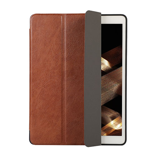 Leather Case Stands Flip Cover Holder H02 for Apple New iPad 9.7 (2018) Brown