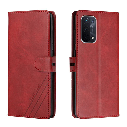 Leather Case Stands Flip Cover Holder H02X for OnePlus Nord N200 5G Red