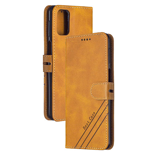Leather Case Stands Flip Cover Holder H02X for Xiaomi Mi 10T 5G Light Brown